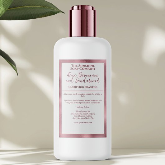 Étiquette Pour Bocaux White pink foil waterproof cosmetics bottle label