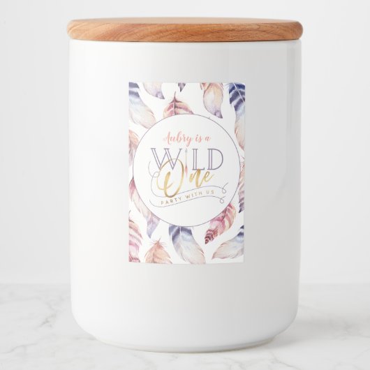 Étiquette Pour Bocaux wild un or 1er anniversaire fête (Devant)