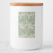 Étiquette Pour Bocaux William Morris tulip fond textile vert (Devant)