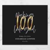 Étiquette Pour Bouteilles De Bière 100 ans d'or (Étiquettes simples)