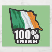 Étiquette Pour Bouteilles De Bière 100 % irlandais (Étiquettes simples)