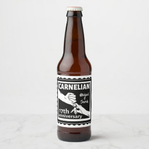 Étiquette Pour Bouteilles De Bière 17e anniversaire du mariage noir et blanc