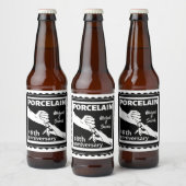Étiquette Pour Bouteilles De Bière 18e anniversaire mariage porcelaine traditionnelle (Bouteilles)