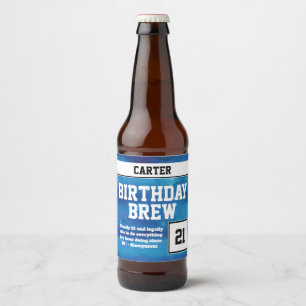 Étiquette Pour Bouteilles De Bière 21ème Brew heureux d'anniversaire