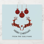 Étiquette Pour Bouteilles De Bière 2 cerfs de Noël saut de style rustique (Étiquettes simples)