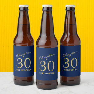 Étiquette Pour Bouteilles De Bière 30e anniversaire Chapitre 30 Or bleu