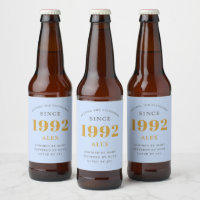 30e anniversaire Nom 1992 Blue Grey Elegant Chic