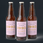 Étiquette Pour Bouteilles De Bière 30th Birthday Born 1993 Ajouter Nom Rose Grey<br><div class="desc">Anniversaire personnalisé ajoutez votre nom et étiquette de bière année. Modifiez le nom et l'année avec le modèle fourni. Un merveilleux article de fête d'anniversaire rose personnalisé. Plus de cadeaux et de fournitures de fête disponibles avec le design "normes de fixation" dans le magasin.</div>