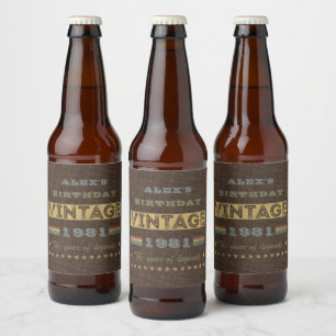 Étiquette Pour Bouteilles De Bière 40e anniversaire vintage 1981 l'année des légendes