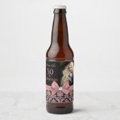 Étiquette Pour Bouteilles De Bière 50 et fabuleux nom monogramme de fête d'anniversai (Devant)
