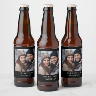 Étiquette Pour Bouteilles De Bière 60e anniversaire Elegant Script Photo