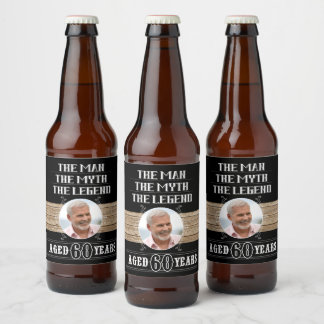 Étiquette Pour Bouteilles De Bière 60e anniversaire L'homme Le mythe Le parti de la l