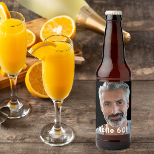 Étiquette Pour Bouteilles De Bière 60e anniversaire photo bonjour 60 hommes