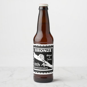 Étiquette Pour Bouteilles De Bière 8e anniversaire mariage cadeau traditionnel bronze