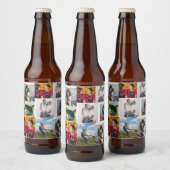 Étiquette Pour Bouteilles De Bière 9 Photo Custom Personalized Collage (Bouteilles)
