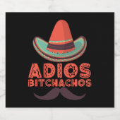 Étiquette Pour Bouteilles De Bière Adios Bitchachos Sombrero Retro Cinco De Mayo (Étiquettes simples)