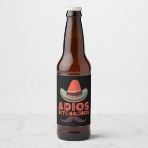 Étiquette Pour Bouteilles De Bière Adios Bitchachos Sombrero Retro Cinco De Mayo