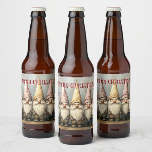 Étiquette Pour Bouteilles De Bière Adorables nains chapeaux pointus longue barbe (Bouteilles)