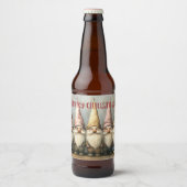 Étiquette Pour Bouteilles De Bière Adorables nains chapeaux pointus longue barbe (Devant)