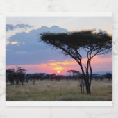 Étiquette Pour Bouteilles De Bière Afrique - Coucher de soleil 3 (Étiquettes simples)