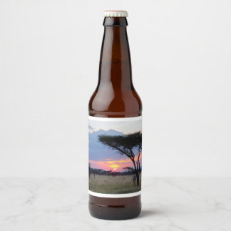 Étiquette Pour Bouteilles De Bière Afrique - Coucher de soleil 3
