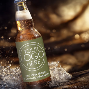 Étiquette Pour Bouteilles De Bière Ajouter Votre Logo Entreprise Moderne Vert