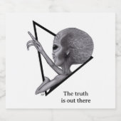 Étiquette Pour Bouteilles De Bière Alien gris, la vérité est là (Étiquettes simples)