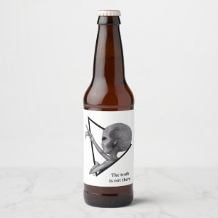 Étiquette Pour Bouteilles De Bière Alien gris, la vérité est là