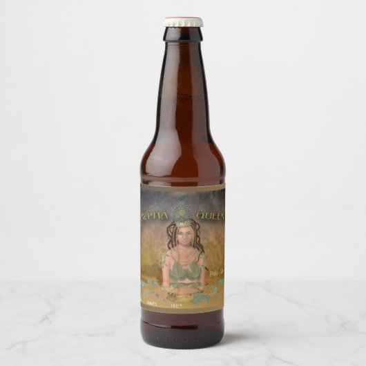 Étiquette Pour Bouteilles De Bière Alpha Queen (nom et style) (Devant)