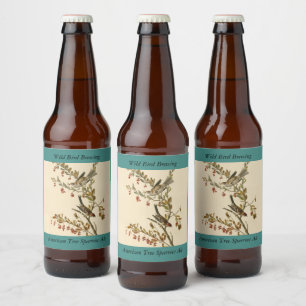 Étiquette Pour Bouteilles De Bière American Tree Sparrow, les oiseaux d'Amérique d'Au