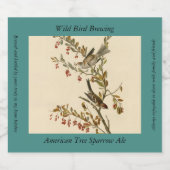 Étiquette Pour Bouteilles De Bière American Tree Sparrow, les oiseaux d'Amérique d'Au (Étiquettes simples)