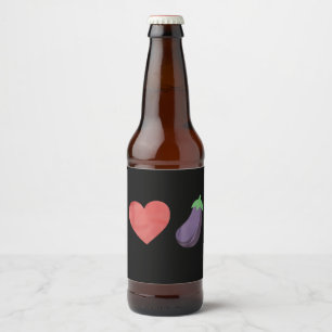 Étiquette Pour Bouteilles De Bière Amour Eggplant Funny Gay Pride LGBTQ