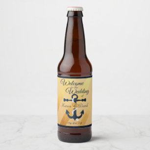 Étiquette Pour Bouteilles De Bière Ancrage de papier doré mariage étiquette de bière
