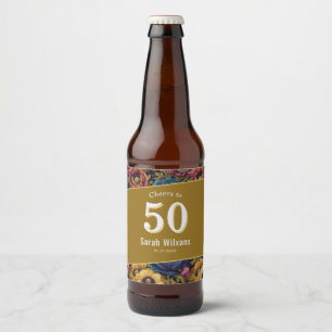Étiquette Pour Bouteilles De Bière Anémones Inspiré 15e Anniversaire Personnalisé