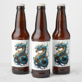 Étiquette Pour Bouteilles De Bière Année du dragon bleu 2024 (Bouteilles)