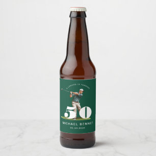 Étiquette Pour Bouteilles De Bière Anniversaire 50 ans Golf Vert Personnalisé