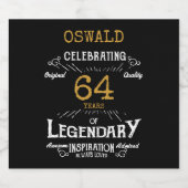 Étiquette Pour Bouteilles De Bière Anniversaire Black Gold (Étiquettes simples)