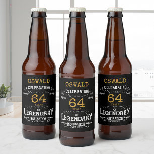 Étiquette Pour Bouteilles De Bière Anniversaire Black Gold