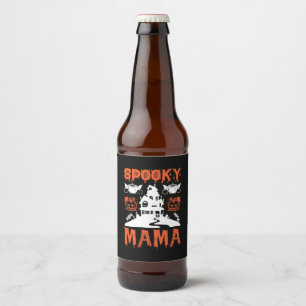 Étiquette Pour Bouteilles De Bière Anniversaire de Halloween Éffrayant Mama