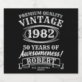 Étiquette Pour Bouteilles De Bière Anniversaire Vintage Personnalisé À La Perfection (Étiquettes simples)