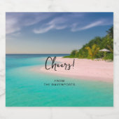 Étiquette Pour Bouteilles De Bière Aquamarine Ocean Tropical Beach Scenic (Étiquettes simples)