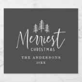 Étiquette Pour Bouteilles De Bière Arbre à main de Noël (Étiquettes simples)