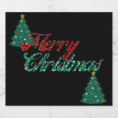 Étiquette Pour Bouteilles De Bière Arbre de Noël parties scintillant (Étiquettes simples)