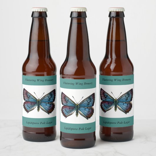 Étiquette Pour Bouteilles De Bière Arion glaucopsyche - Le Grand Papillon Bleu (Bouteilles)