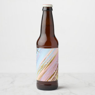 Étiquette Pour Bouteilles De Bière Arrière - plan rose texturé