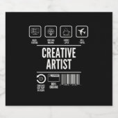 Étiquette Pour Bouteilles De Bière Artiste créatif amusant (Étiquettes simples)