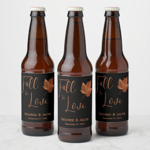 Étiquette Pour Bouteilles De Bière Automne Automne Tomber Dans L'Amour Cuivre Brown B