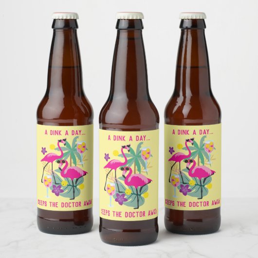 Étiquette Pour Bouteilles De Bière Avec texte Summer Pickleball 🤩 Fête Tropicale (Bouteilles)