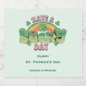 Étiquette Pour Bouteilles De Bière Ayez une journée chanceuse Rétro St. Patrick's Day (Étiquettes simples)