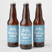 Étiquette Pour Bouteilles De Bière Baby Making Brew Funny Douche Merci bleu (Bouteilles)